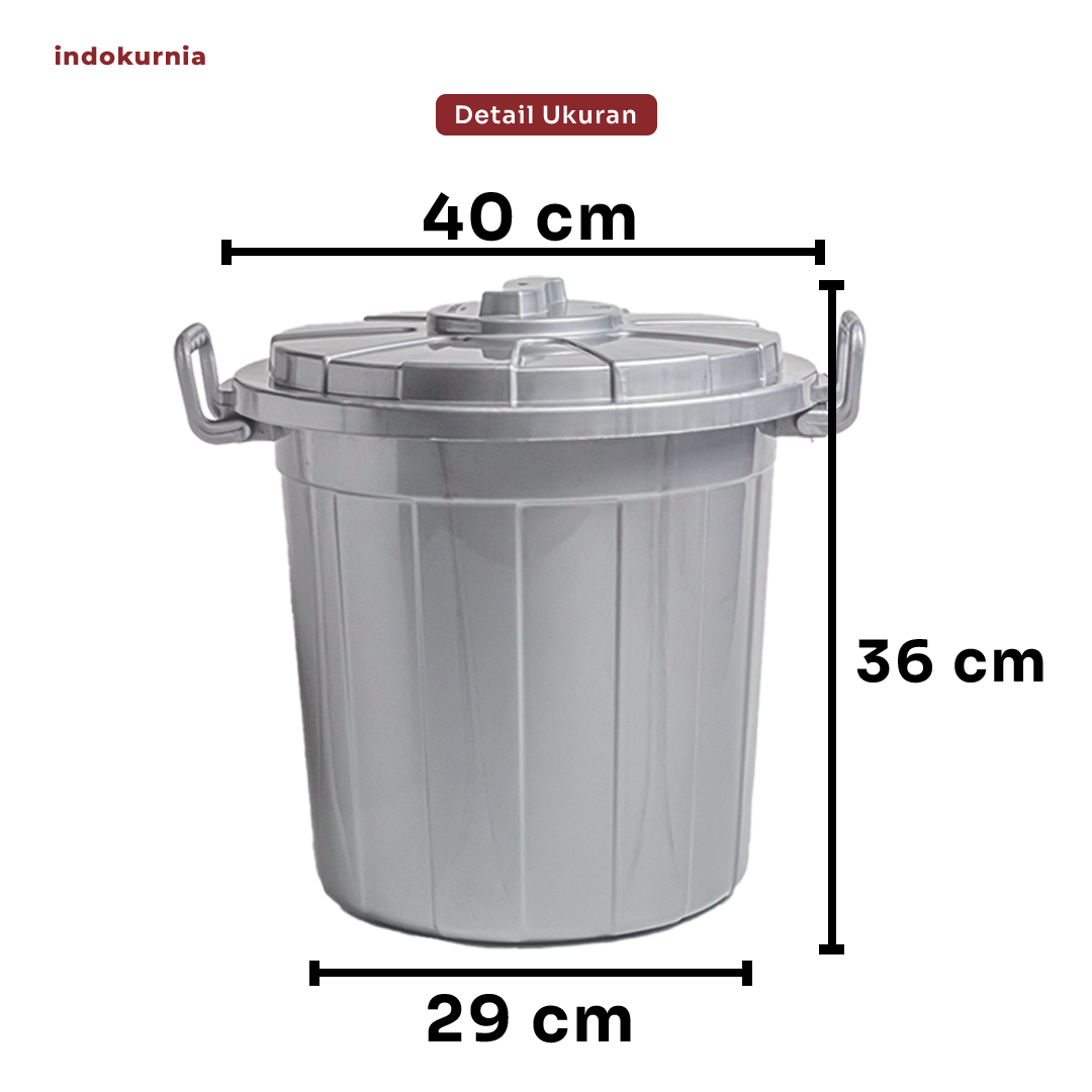 Indokurnia Ember Hongkong 8 Galon Silver Metallic