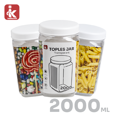 Indokurnia Toples Jar 2000 mL Transparant