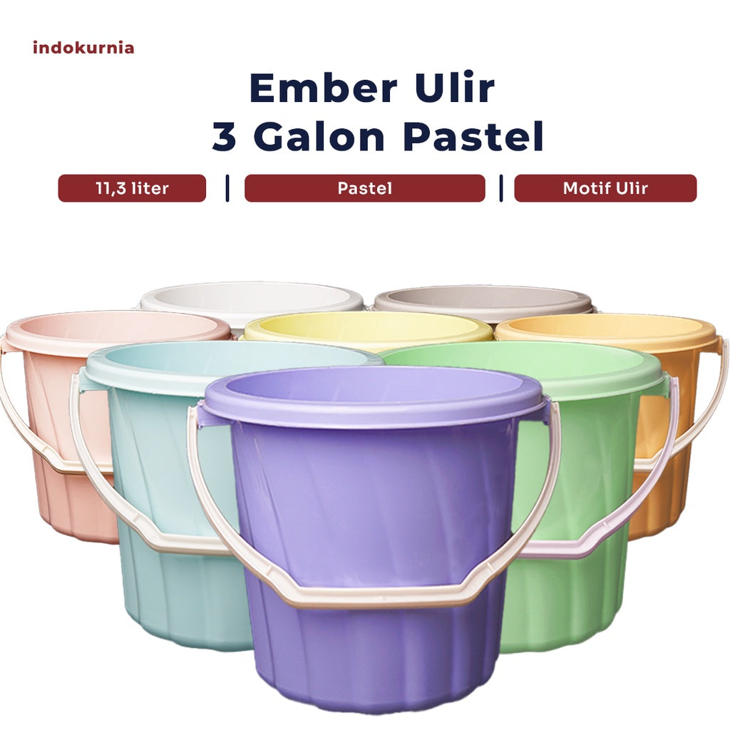 Indokurnia Ember Ulir 3 Galon Pastel