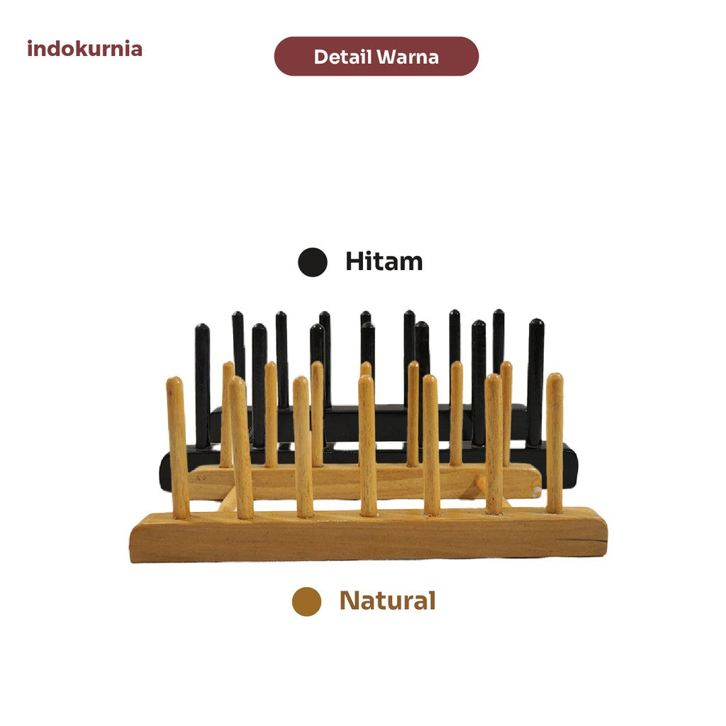 Indokurnia Rak Piring Kayu Isi 6