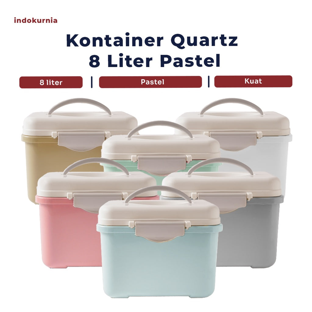 Indokurnia Kontainer Box Quarts 8 Liter Pastel