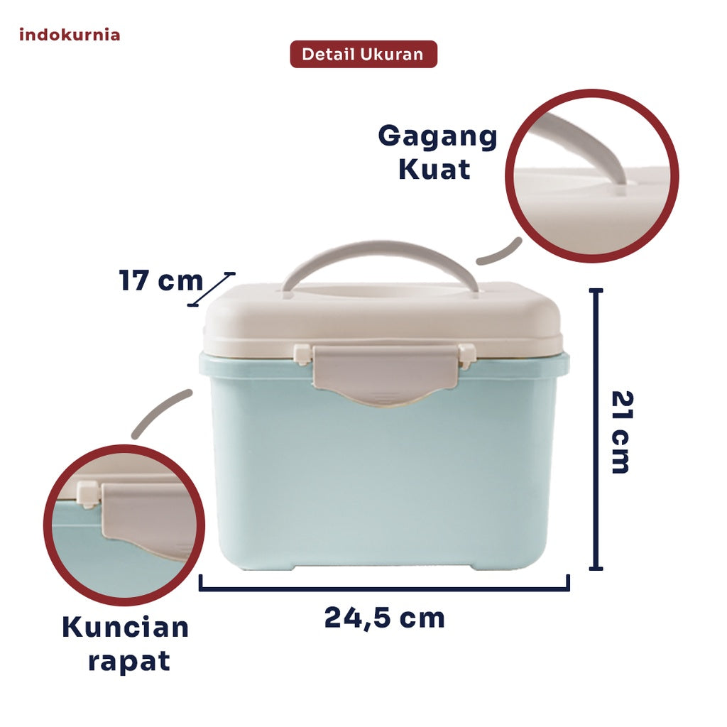 Indokurnia Kontainer Box Quarts 8 Liter Pastel