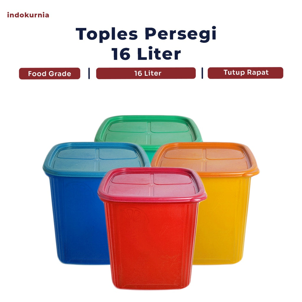 Indokurnia Toples Persegi 16 Liter