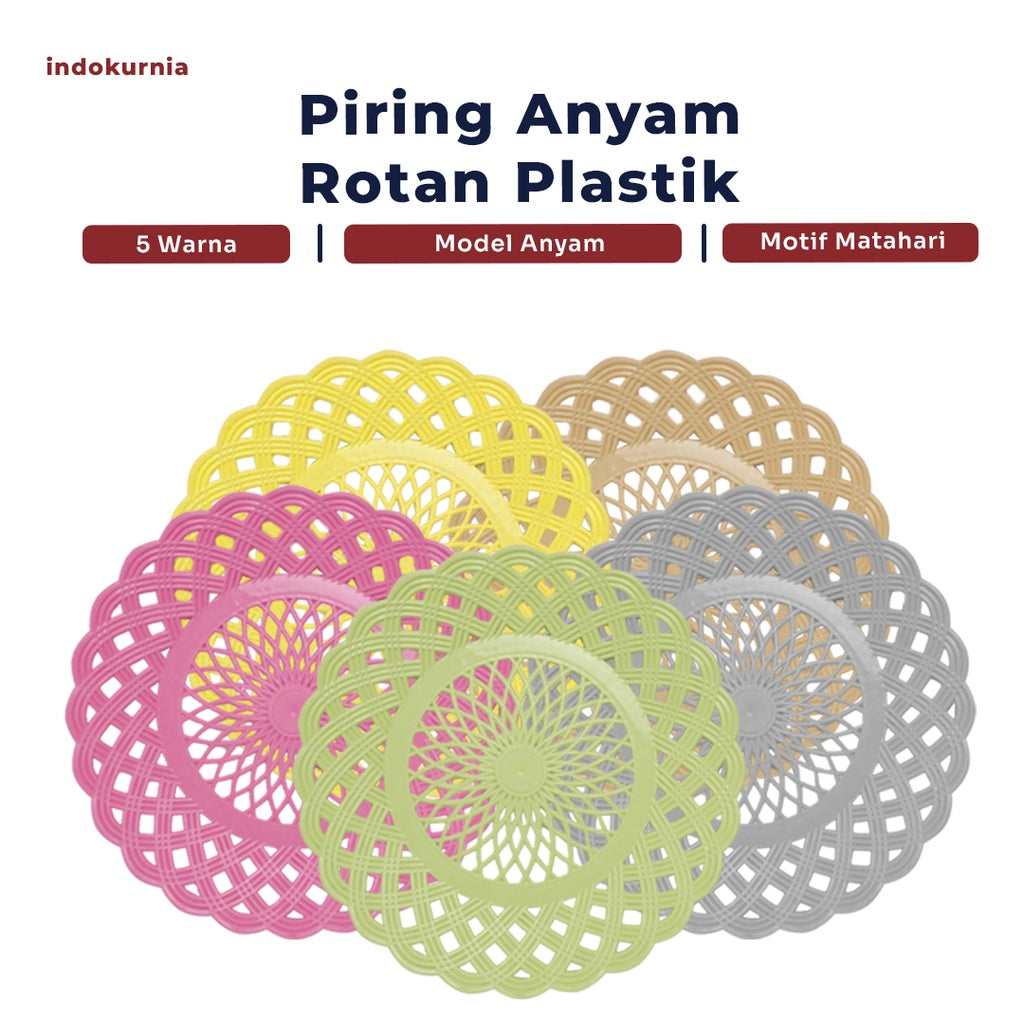 Indokurnia Piring Anyam Rotan Plastik