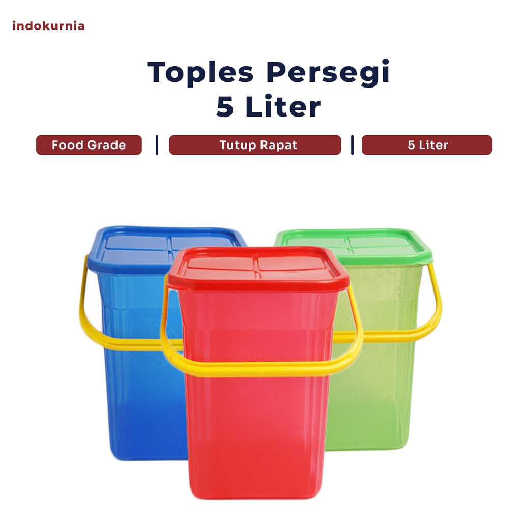 Indokurnia Toples Persegi 5 Liter