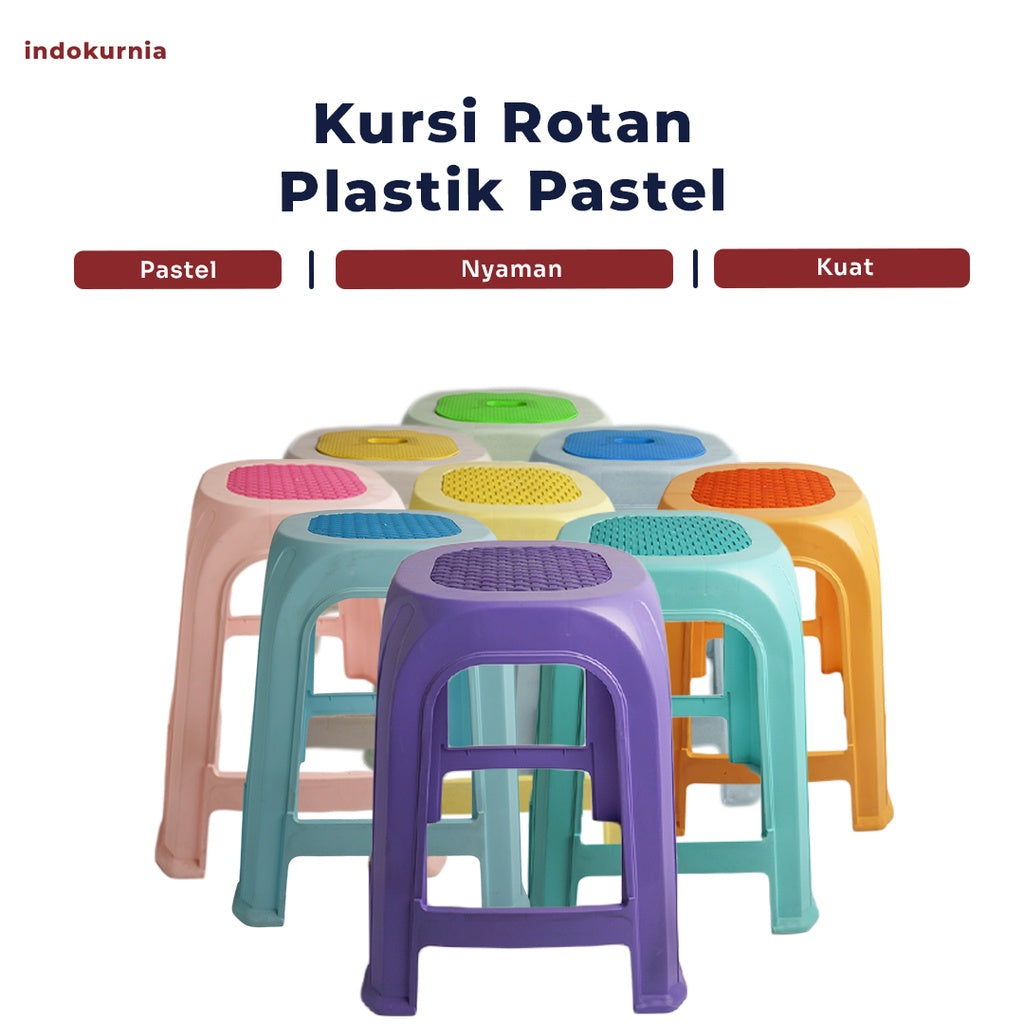 Indokurnia Kursi Rotan Plastik Pastel