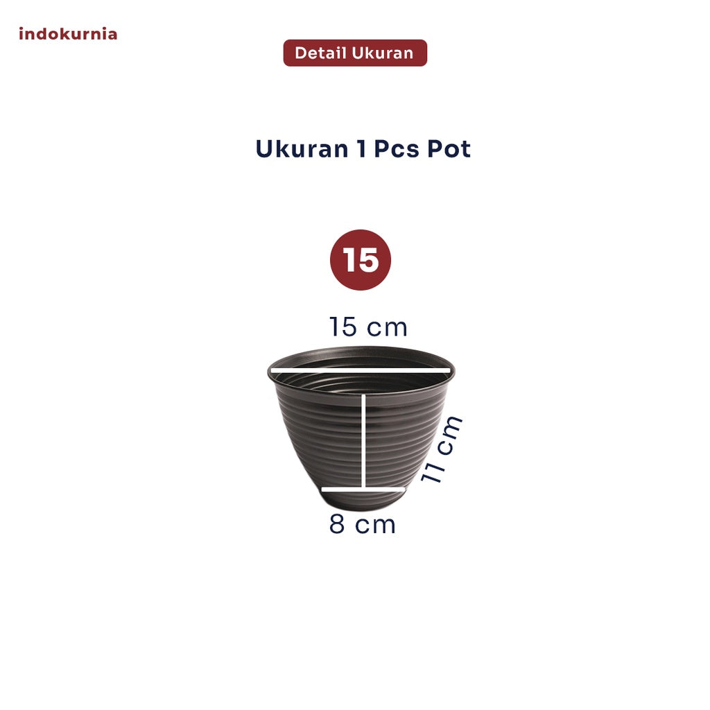 Indokurnia 12 Pcs Pot Tawon Hitam 15cm