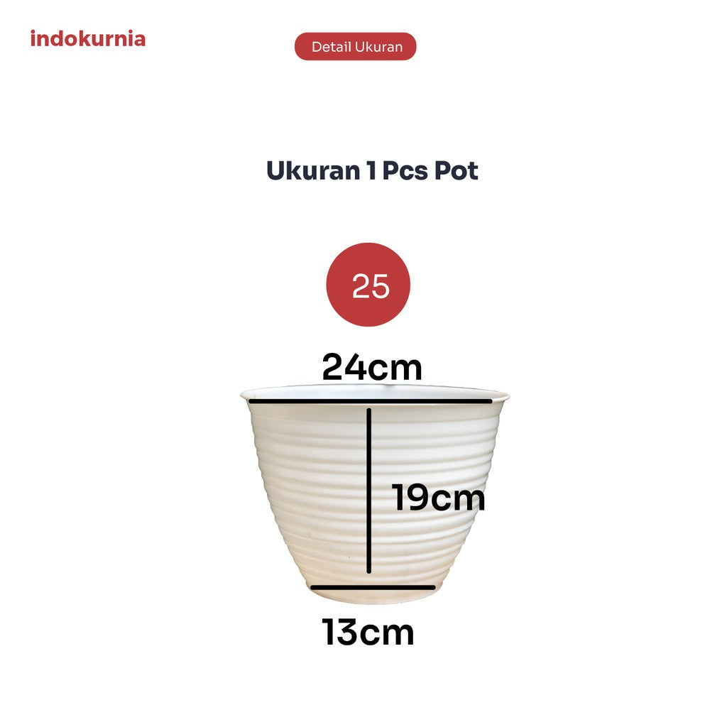 Indokurnia 12 Pcs Pot Tawon Putih 25cm