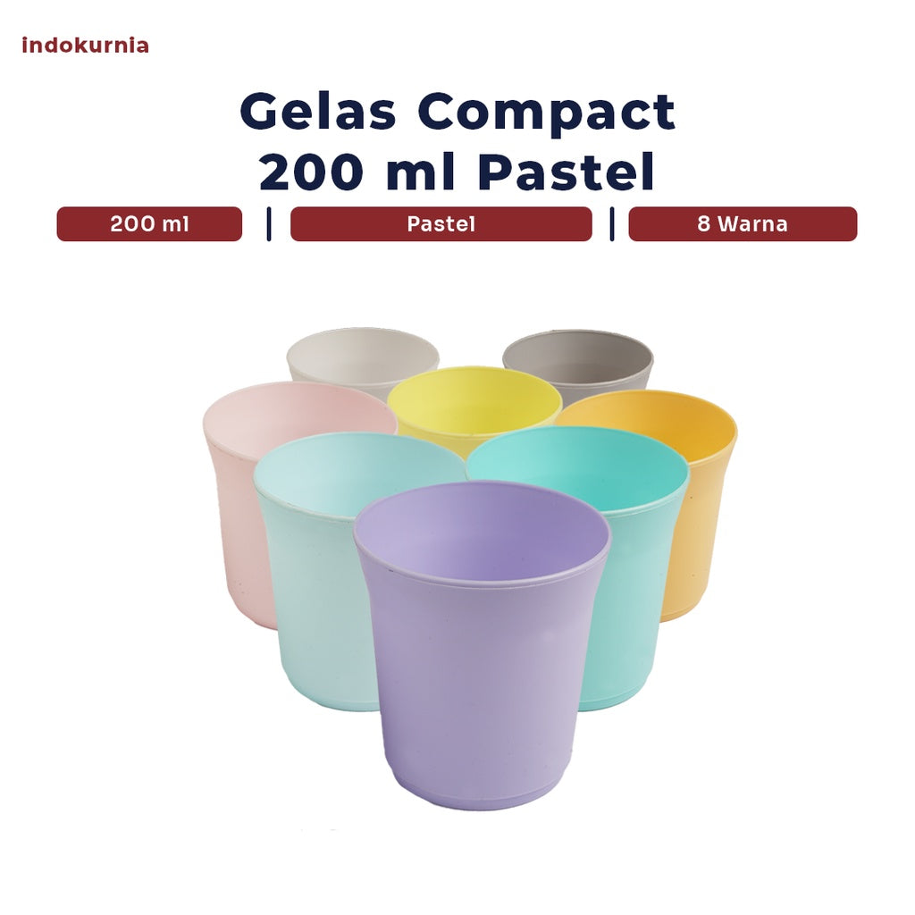 Indokurnia Gelas Compact 200 mL Pastel