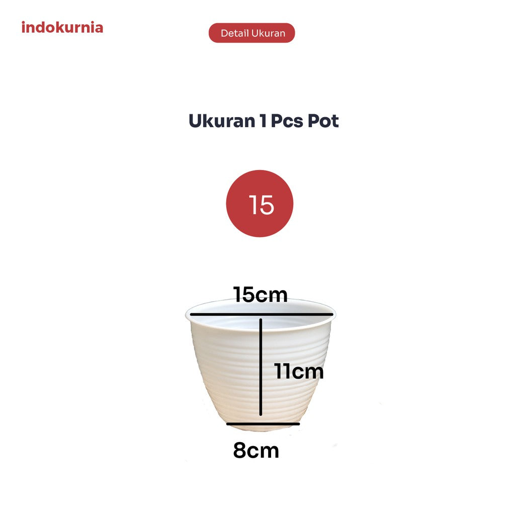 Indokurnia 12 Pcs Pot Tawon Putih 15cm