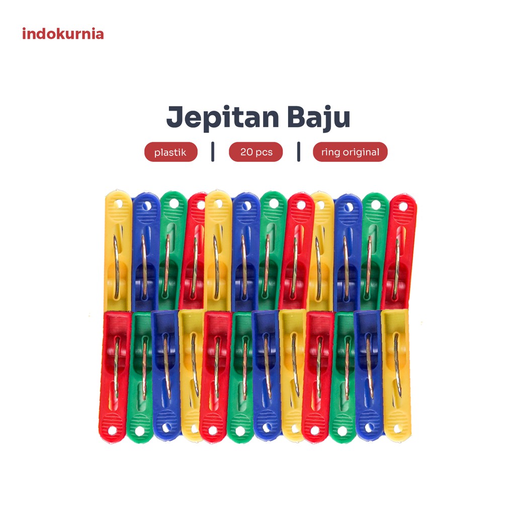 20 Pcs Indokurnia Jepitan Baju Ring