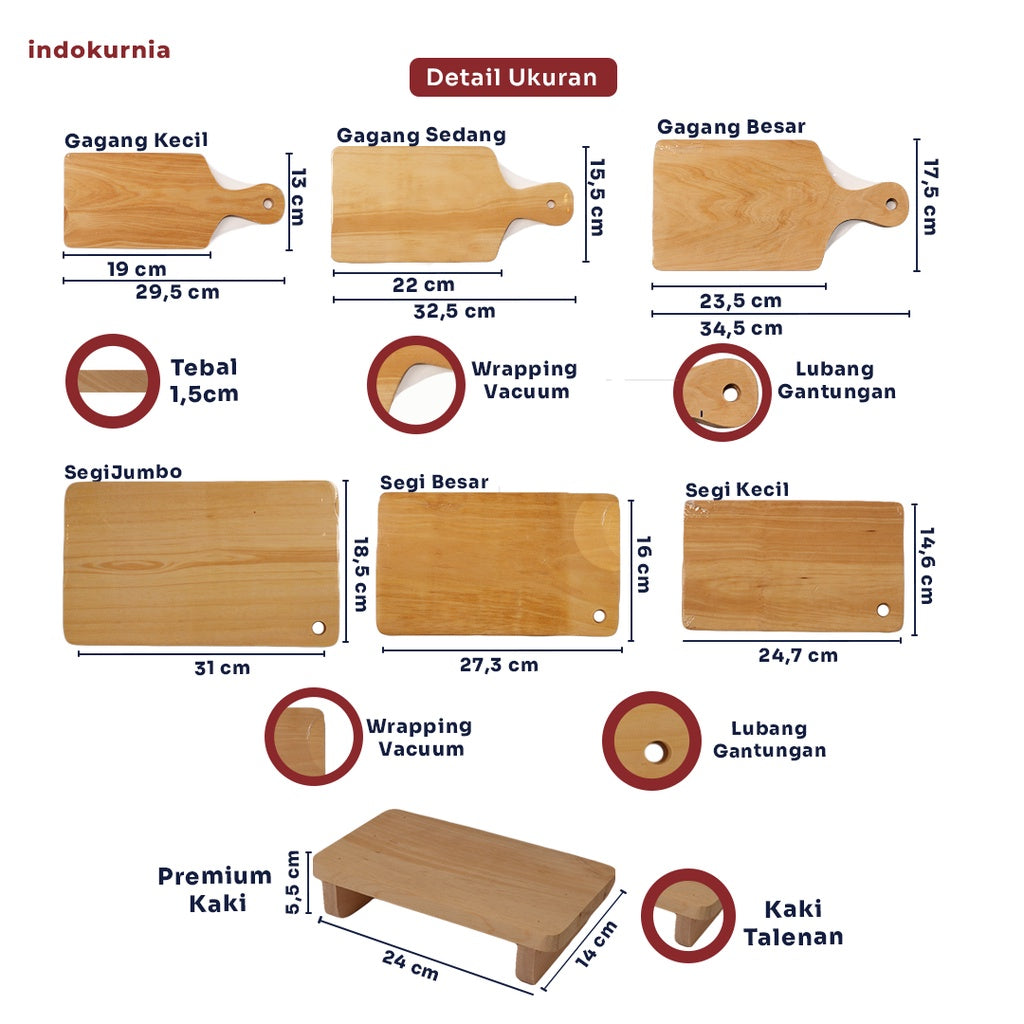 Indokurnia Talenan Kayu Premium