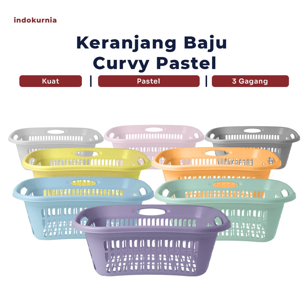 Indokurnia Keranjang Baju Curvy Pastel