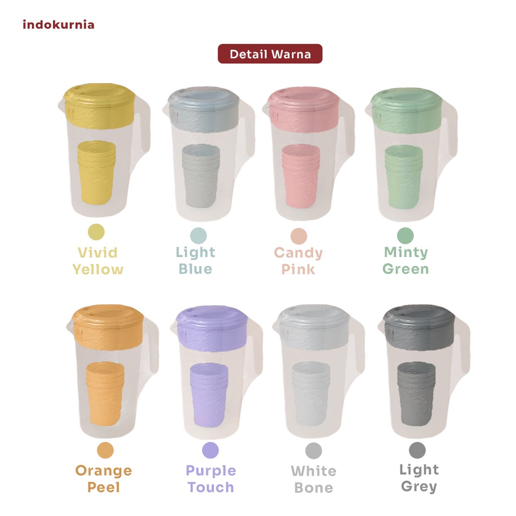 Indokurnia Teko Gelas Compact Set Pastel