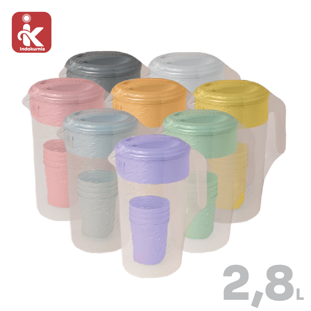 Indokurnia Teko Gelas Compact Set Pastel