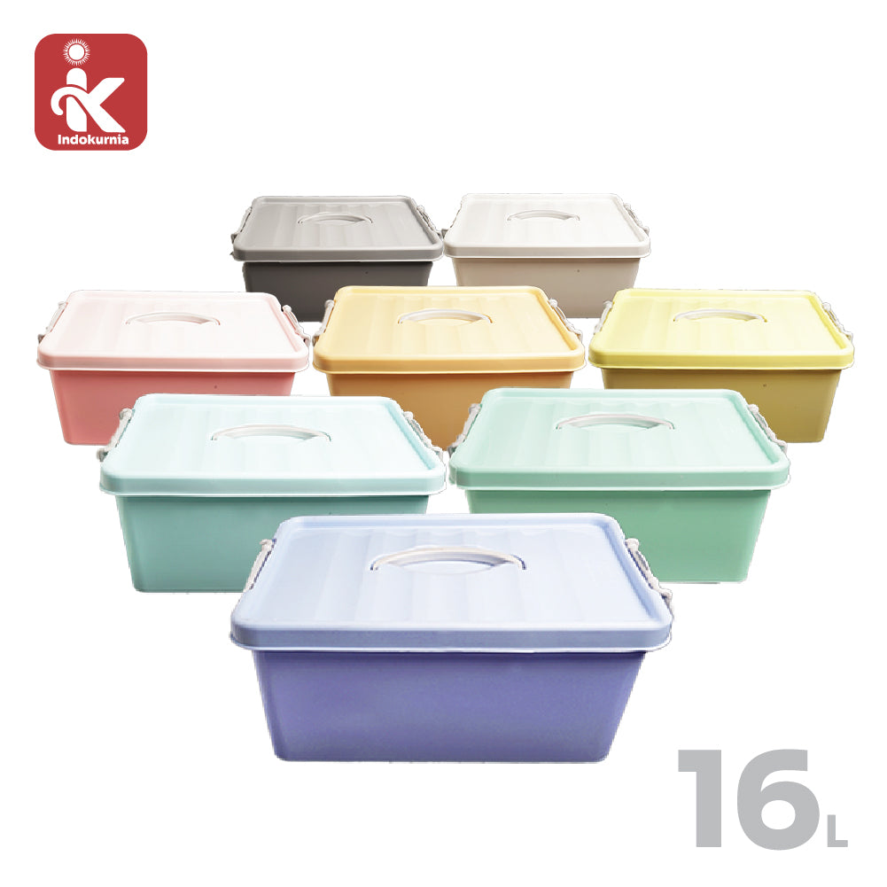 Indokurnia Kontainer Box Organizer 16 Liter Pastel