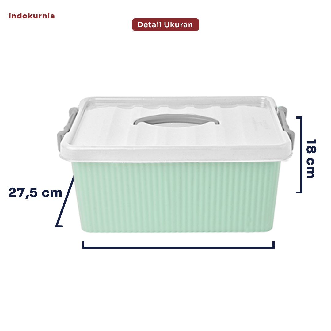 Indokurnia Kontainer Box Stripe 16 Liter Pastel